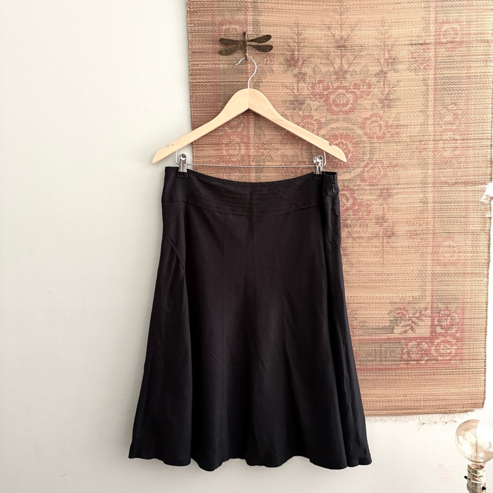 Mexx Black Aline Shin Length Linen & Cotton Skirt women’s Large